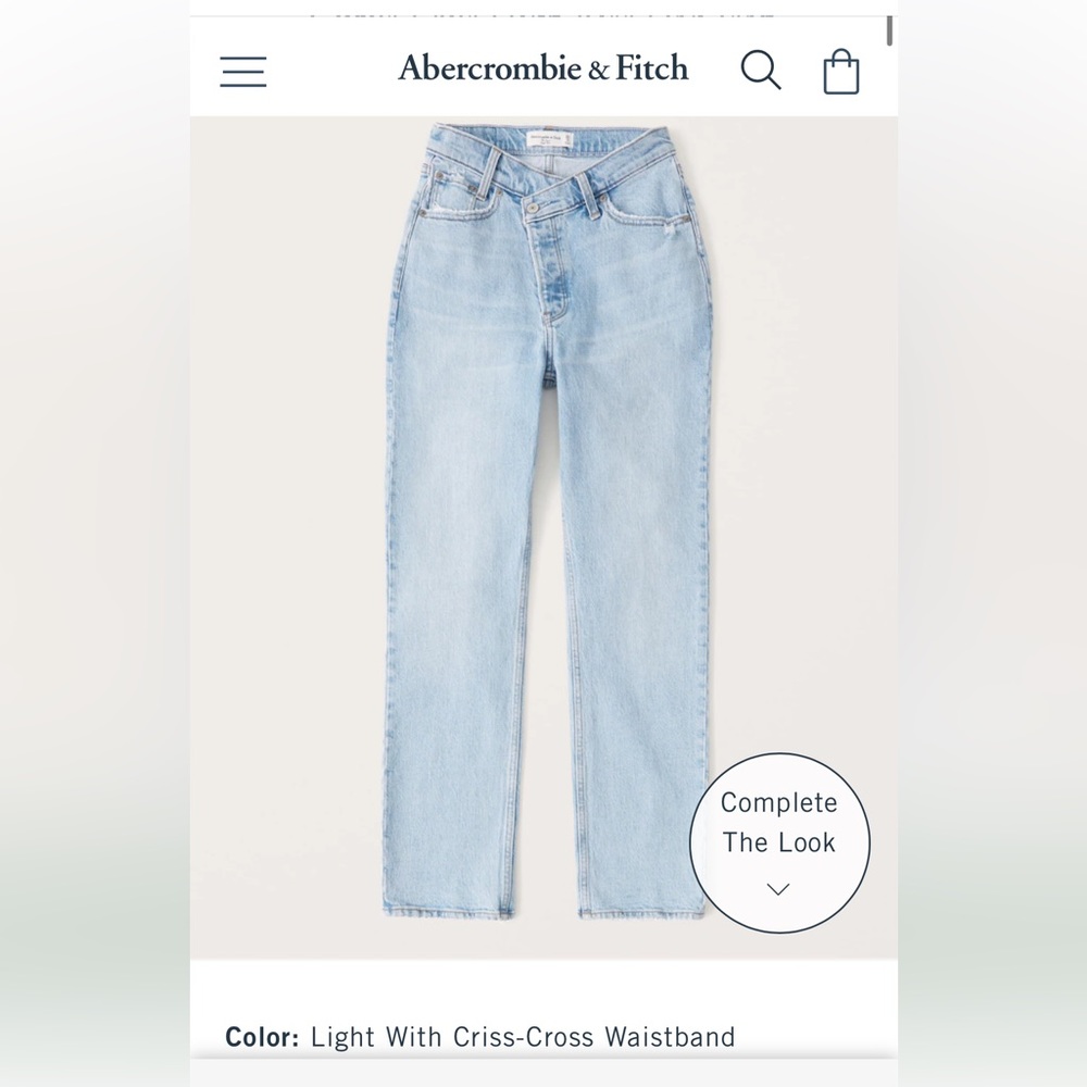 Like NEW! Abercrombie The Dad High Rise Pant. Crossed waist